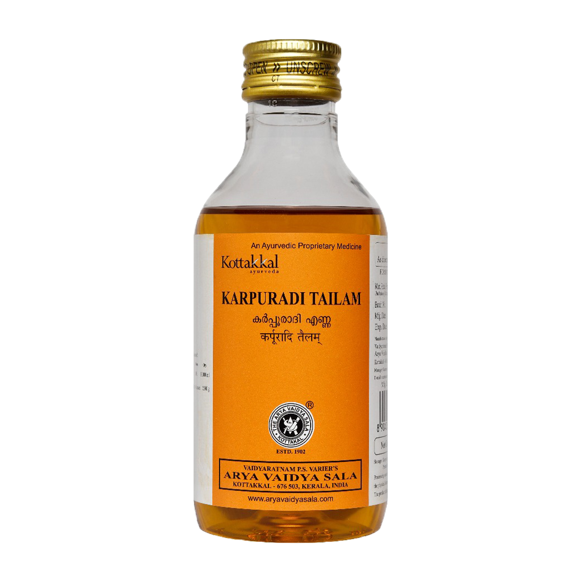 Kottakkal Ayurveda Karpuradi Tailam – Ayurvedic Pain Relief & Warming Massage Oil 200 ml